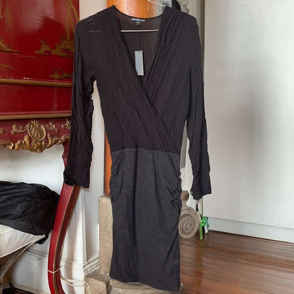 Black & dark grey James Perse winter dress